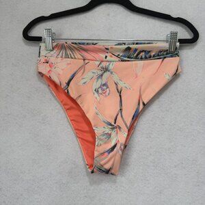 Maaji Bikini Bottom Womens Medium Pink Floral High Waist Reversible Swim Spandex